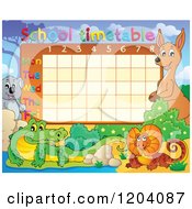 Poster, Art Print Of School Time Table With Australian Animals