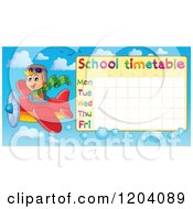 Poster, Art Print Of Pilot Boy Flying A School Time Table