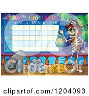 School Time Table With A Skeleton Pirate