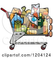 Poster, Art Print Of Shopping Cart Full Of Groceries