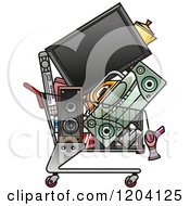Poster, Art Print Of Shopping Cart Full Of Electronics