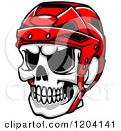 Clipart Of A Menacing Skull Wearing A Hockey Helmet Royalty Free Vector Illustration