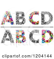 Poster, Art Print Of Colorful A B C And D Made Of Tiny Letters