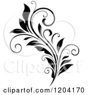 Clipart Of A Black And White Flourish Design 2 Royalty Free Vector Illustration