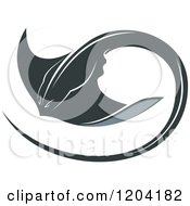 Clipart Of A Swimming Stingray Fish 3 Royalty Free Vector Illustration by Vector Tradition SM