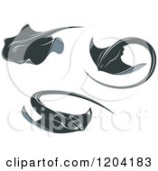 Clipart Of Swimming Stingrays 2 Royalty Free Vector Illustration