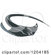 Clipart Of A Swimming Stingray Fish 2 Royalty Free Vector Illustration