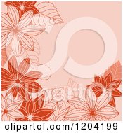 Clipart Of A Red And Pink Flower Background With Text Space Royalty Free Vector Illustration