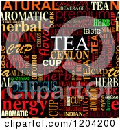 Seamless Colorful Tea Word Collage On Black