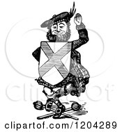 Clipart Of A Vintage Black And White Heraldry Royalty Free Vector Illustration