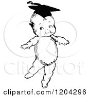 Poster, Art Print Of Vintage Black And White Smart Graduate Baby
