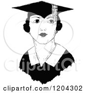 Poster, Art Print Of Vintage Black And White Female Graduate