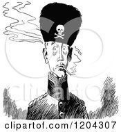 Poster, Art Print Of Vintage Black And White Soldier Wearing A Fluffy Pirate Hat