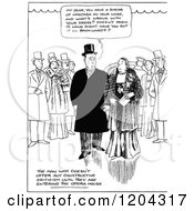 Clipart Of A Vintage Black And White Husband Complimenting His Wife Royalty Free Vector Illustration
