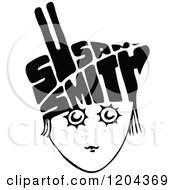 Clipart Of A Vintage Black And White Susan Smith Face Royalty Free Vector Illustration