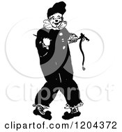 Clipart Of A Vintage Black And White Clown Royalty Free Vector Illustration by Prawny Vintage