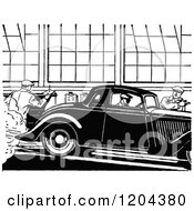 Clipart Of A Vintage Black And White Automobile Assembly Line Royalty Free Vector Illustration by Prawny Vintage