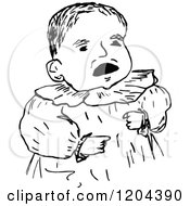 Clipart Of A Vintage Black And White Baby Royalty Free Vector Illustration