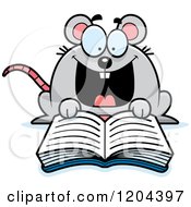Poster, Art Print Of Excited Mouse Reading A Book