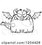 Poster, Art Print Of Black And White Mad Chubby Dragon