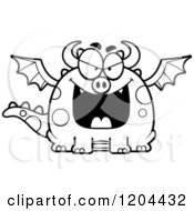 Poster, Art Print Of Black And White Evil Chubby Dragon