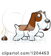 Cute Hound Dog Pooping