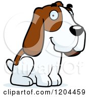Poster, Art Print Of Cute Hound Dog Sitting
