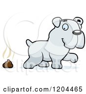 Cute Bulldog Puppy Dog And Poop
