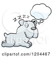 Poster, Art Print Of Cute Bulldog Puppy Dog Sleeping