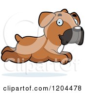 Poster, Art Print Of Cute Boxer Puppy Dog Running
