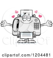 Cartoon Of A Loving Fax Machine Royalty Free Vector Clipart