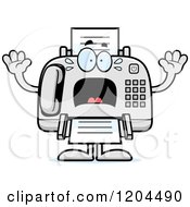 Cartoon Of A Sick Fax Machine Royalty Free Vector Clipart