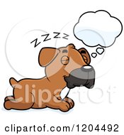 Poster, Art Print Of Cute Boxer Puppy Dog Dreaming