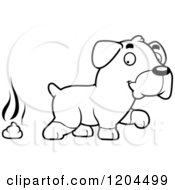 Poster, Art Print Of Black And White Cute Rottweiler Puppy Dog Pooping