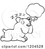 Cartoon Of A Black And White Cute Bulldog Puppy Dog Sleeping Royalty Free Vector Clipart by Cory Thoman