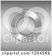 Clipart Of A 3d Brushed Metal Ring Over Silver Royalty Free Vector Illustration