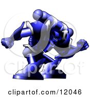 Robotic Space Soldier Man In An Armoured Uniform Clipart Illustration
