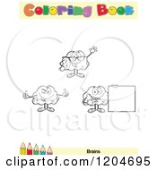 Cartoon Of A Coloring Book Page With Brain Outlines Text And A Colored Pencil Border 4 Royalty Free Vector Clipart