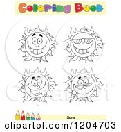 Poster, Art Print Of Coloring Book Page With Sun Outlines Text And A Colored Pencil Border