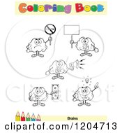 Poster, Art Print Of Coloring Book Page With Brain Outlines Text And A Colored Pencil Border 7