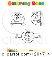 Poster, Art Print Of Coloring Book Page With Apple Outlines Text And A Colored Pencil Border 2