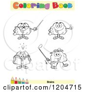 Poster, Art Print Of Coloring Book Page With Brain Outlines Text And A Colored Pencil Border 6