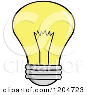 Cartoon Of A Yellow Light Bulb Royalty Free Vector Clipart by Hit Toon