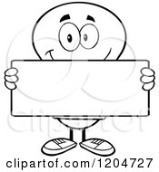 Poster, Art Print Of Happy Black And White Light Bulb Mascot Holding A Sign