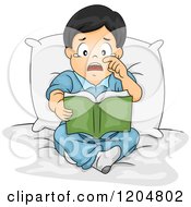 Poster, Art Print Of Emotional Asian Boy Crying And Reading A Book