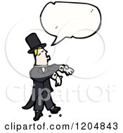 Cartoon Of A Magician Speaking Royalty Free Vector Illustration
