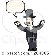 Cartoon Of A Magician Speaking Royalty Free Vector Illustration by lineartestpilot