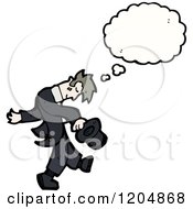 Cartoon Of A Magician Thinking Royalty Free Vector Illustration by lineartestpilot