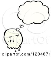 Cartoon Of A Ghoul Thinking Royalty Free Vector Illustration