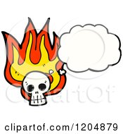 Poster, Art Print Of Flaming Skull Thinking
